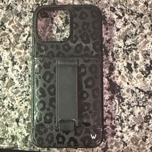 Stylish Black Leopard Phone Case with Strap - like new. Only used few times.